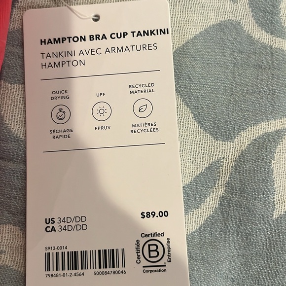 Athleta Hampton Bra cup tankini 34 D/DD - Picture 2 of 3